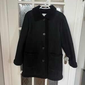 Zara Black Faux Suede Teddy Jacket | Winter Jacket | Size M/L